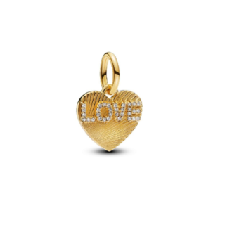 Pandora 14K Gold Plated "Love" Dangle Charm with CZ