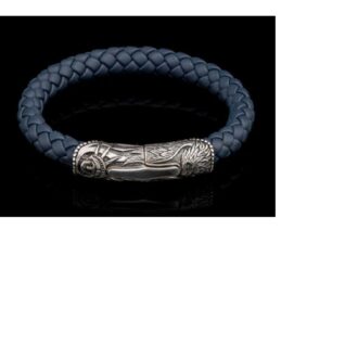 William Henry Men's "Great Smokey" Braided Leather Bracelet with Bronze Clasp