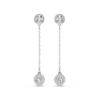 Swarovski Una drop earrings - Clear crystal accents on rolo chain