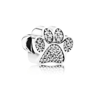 Sparkling Paw Print Charm