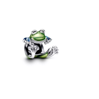 Pandora Blue and Green Enamel Frog Charm