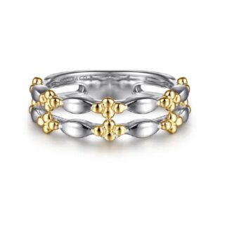 Gabriel Bujukan Stack Ring in 14k Yellow Gold and Silver