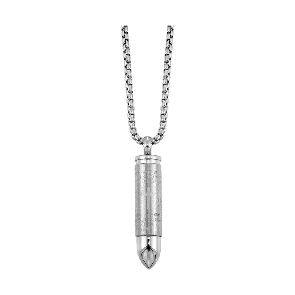 Stainless Steel Bullet Necklace with Round Box Chain