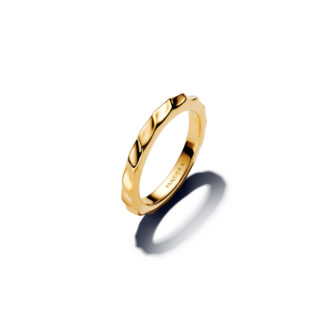 Pandora 14k Yellow Gold Rippled Band Ring