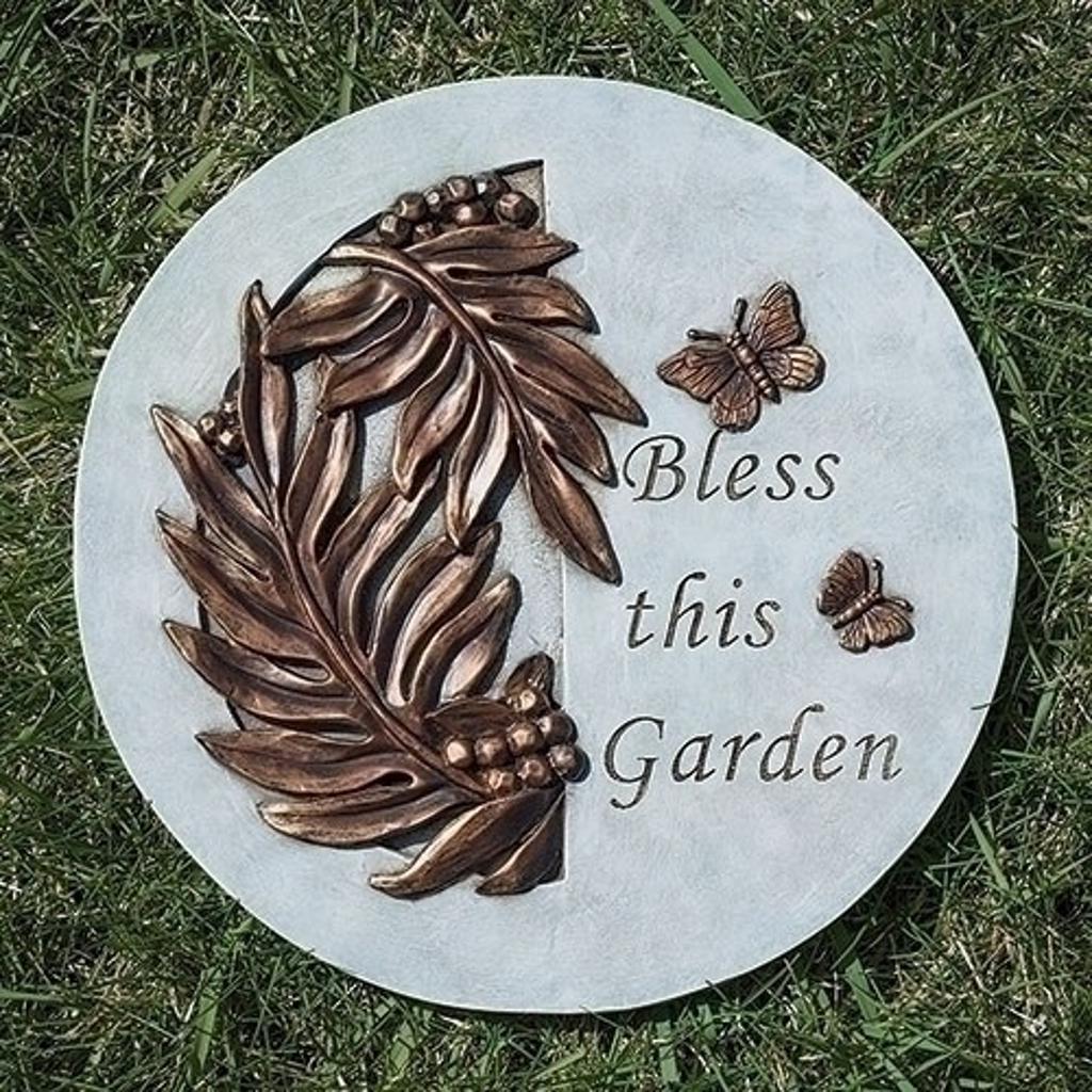 9" Bless This Garden Outdoor Stepping Stone