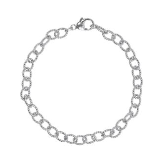 Rembrandt Open Link Charm Bracelet 7" Sterling Silver