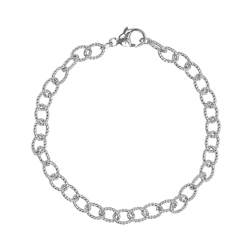 Rembrandt Open Link Charm Bracelet 7" Sterling Silver
