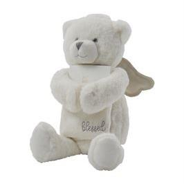 White Plush Bear Bible Buddy with Pocket-Sized New Testament