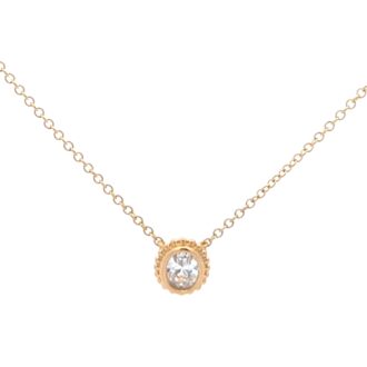 Beaded Drop Pendant with .38ctw Round Lab Grown Diamonds in 14k Yellow Gold