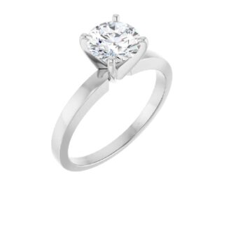 1.01ct Round Diamond 4-Prong Solitaire Ring 14K White Gold