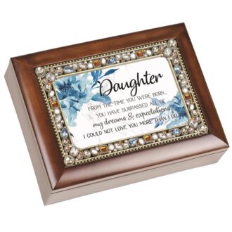 Woodgrain Musical Jewelry Box, 4x6 Photo, Unchained Melody