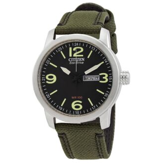 Citizen Men's Black Dial Sport Watch with Green Strap