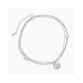 Elegant Double Strand Ankle Chain with Pearls & Sand Dollar
