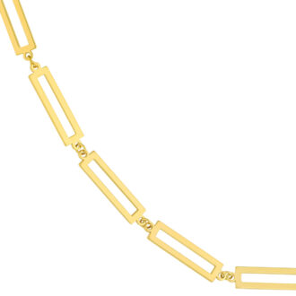 Rectangular Link Bracelet 7" in 14k Yellow Gold
