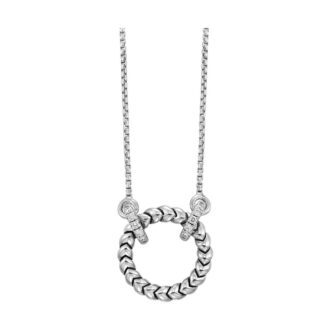 Open Circle Necklace with .14ctw Diamonds in Sterling Silver