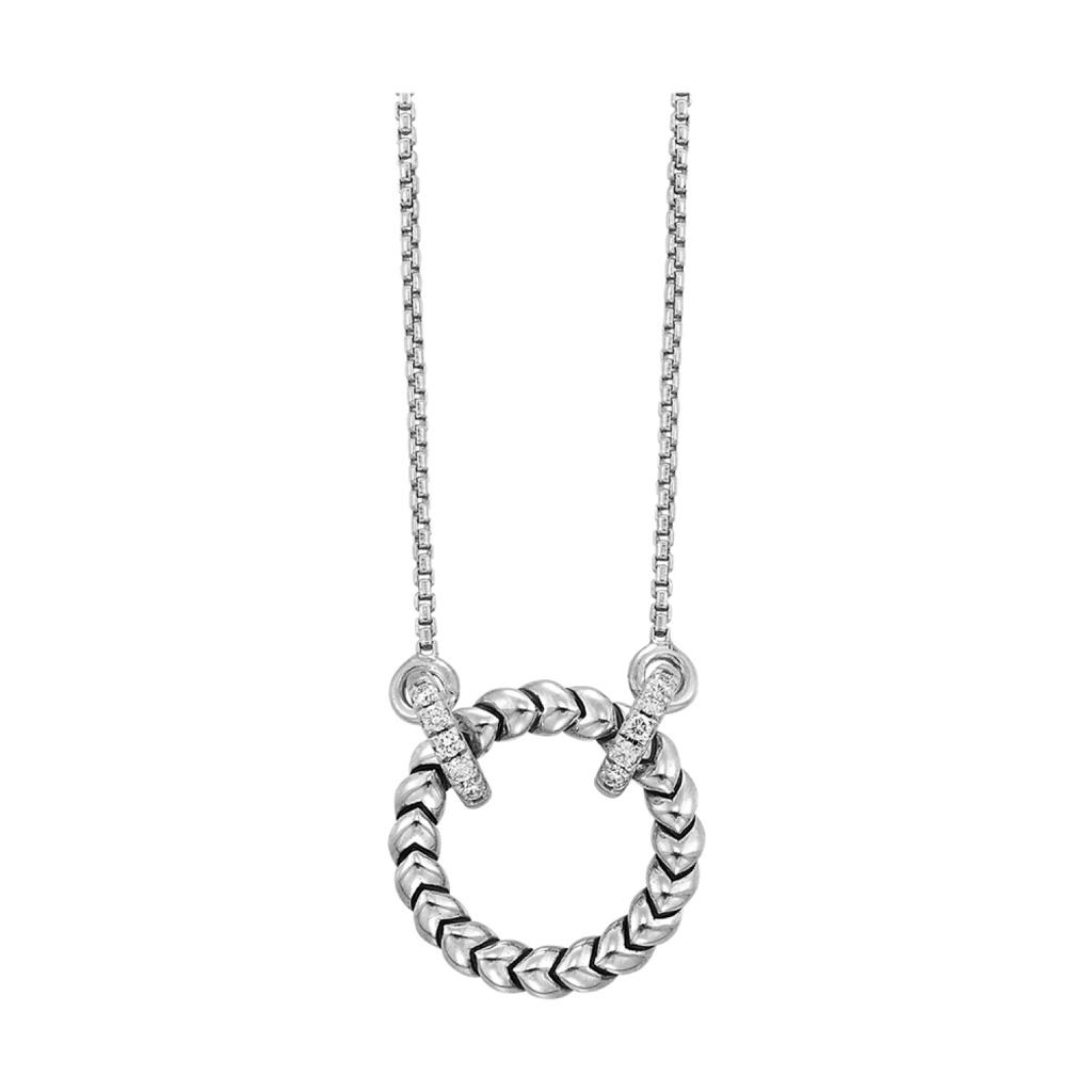 Open Circle Necklace with .14ctw Diamonds in Sterling Silver