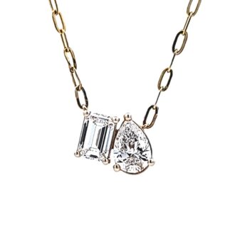 14k Yellow Gold Open Link Lab Grown Diamond Necklace 2.10ctw