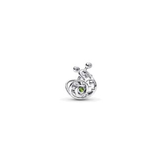 Pandora Sterling Silver Green Crystal Snail Charm