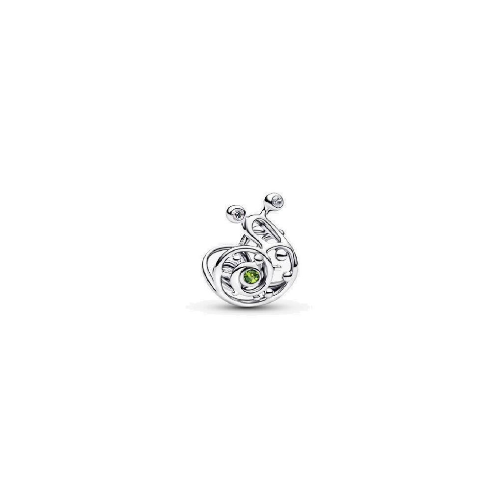 Pandora Sterling Silver Green Crystal Snail Charm