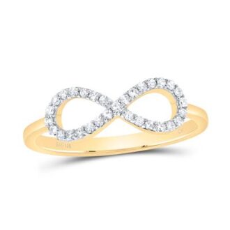 Infinity Fashion Ring with .16ctw Round Diamonds in 10k Yellow Gold
