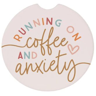 Absorbent Ceramic Car Coaster - Running on Coffee and...