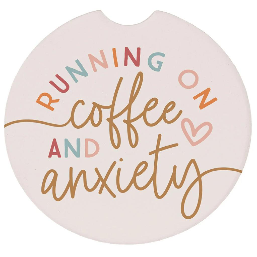 Absorbent Ceramic Car Coaster - Running on Coffee and...