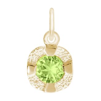 Yellow Gold-Plated Petite August Birthstone Charm Necklace