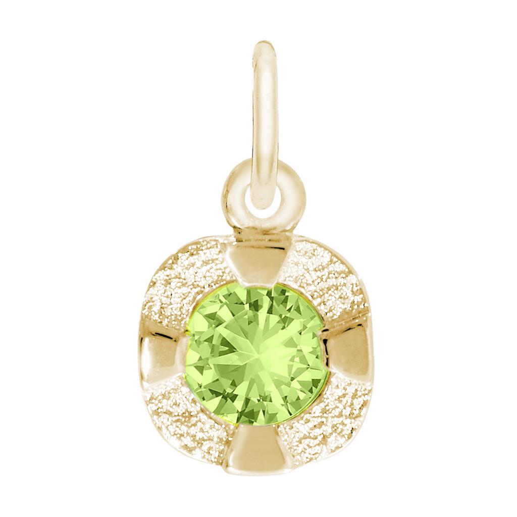 Yellow Gold-Plated Petite August Birthstone Charm Necklace