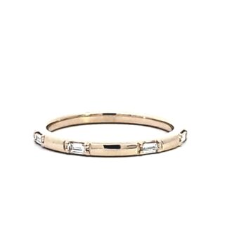 Wedding Band with .10ctw Baguette Diamonds in 14k Yellow Gold