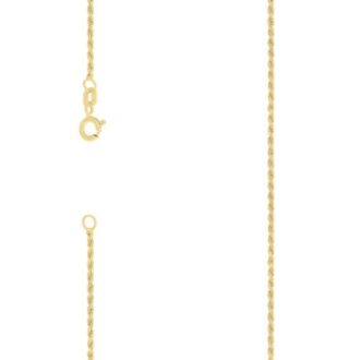 Yellow Gold-Plated Rope Chain, 1mm, 24" with Spring Clasp
