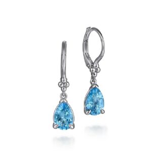 Gabriel Sterling Silver Blue Topaz Bujukan Drop Earrings