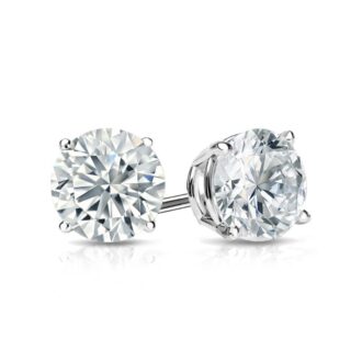 Classic Stud Earrings with 1.50ctw Round Lab Grown Diamonds in 14k White Gold