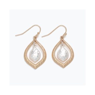 Hammered Teardrop Dangle Earrings in Trendy Textured Design