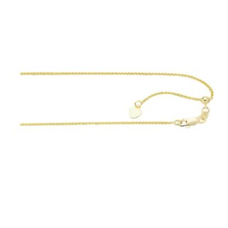 Wheat Chain 1mm in 10k Yellow Gold 22" Adjustable Length