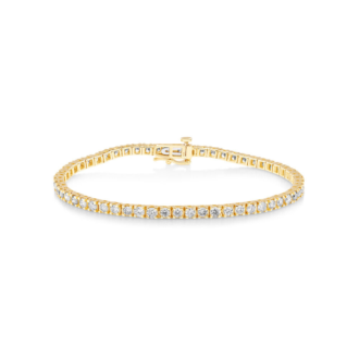 Tennis Bracelet with 3ctw Round Lab Grown Diamonds in 14k Yellow Gold