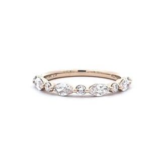 Mixed Shape Diamond Wedding Band with .50ctw in 14k Yellow Gold