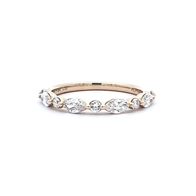 Mixed Shape Diamond Wedding Band with .50ctw in 14k Yellow Gold