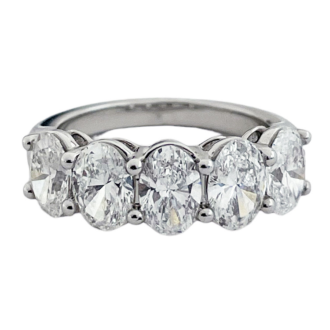 5 Stone Band with 2.00ctw Oval Lab Grown Diamonds in 14k White Gold