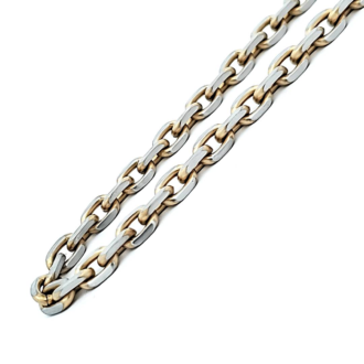 5mm Stainless Steel and Yellow Gold Open Link Chain, 24" Length