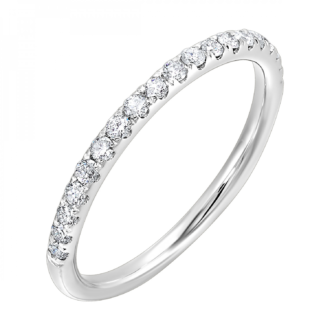 Prong Set Wedding Band with .25ctw Round Diamonds in 14k White Gold