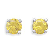 Silver Stars Collection November Birthstone Stud Earrings