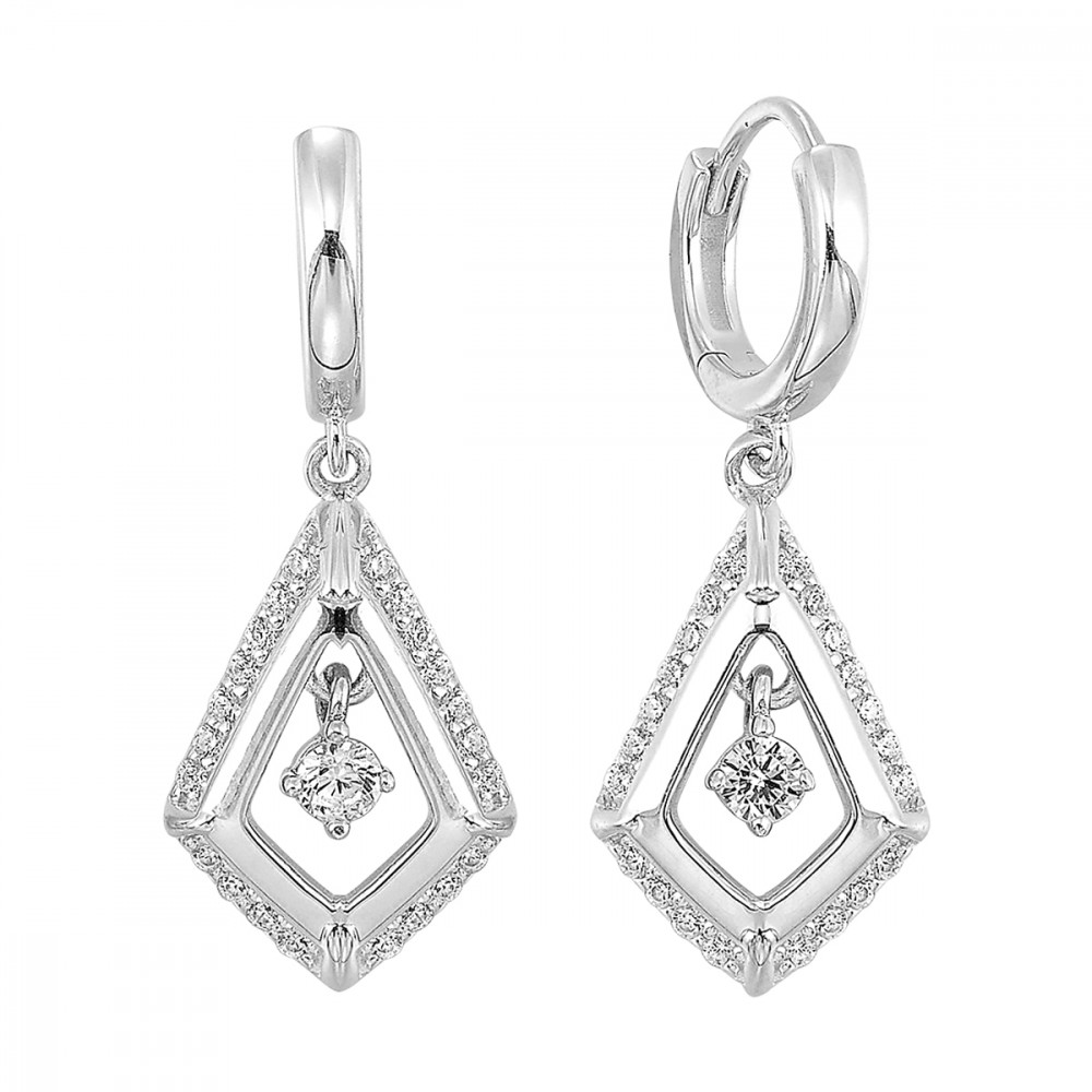 Stylish Sterling Silver Kite Dangle Earrings for Modern Elegance