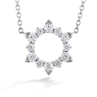 Hearts on Fire Aerial Eclipse Circle Necklace with .53ctw Round Diamonds in 18k White Gold