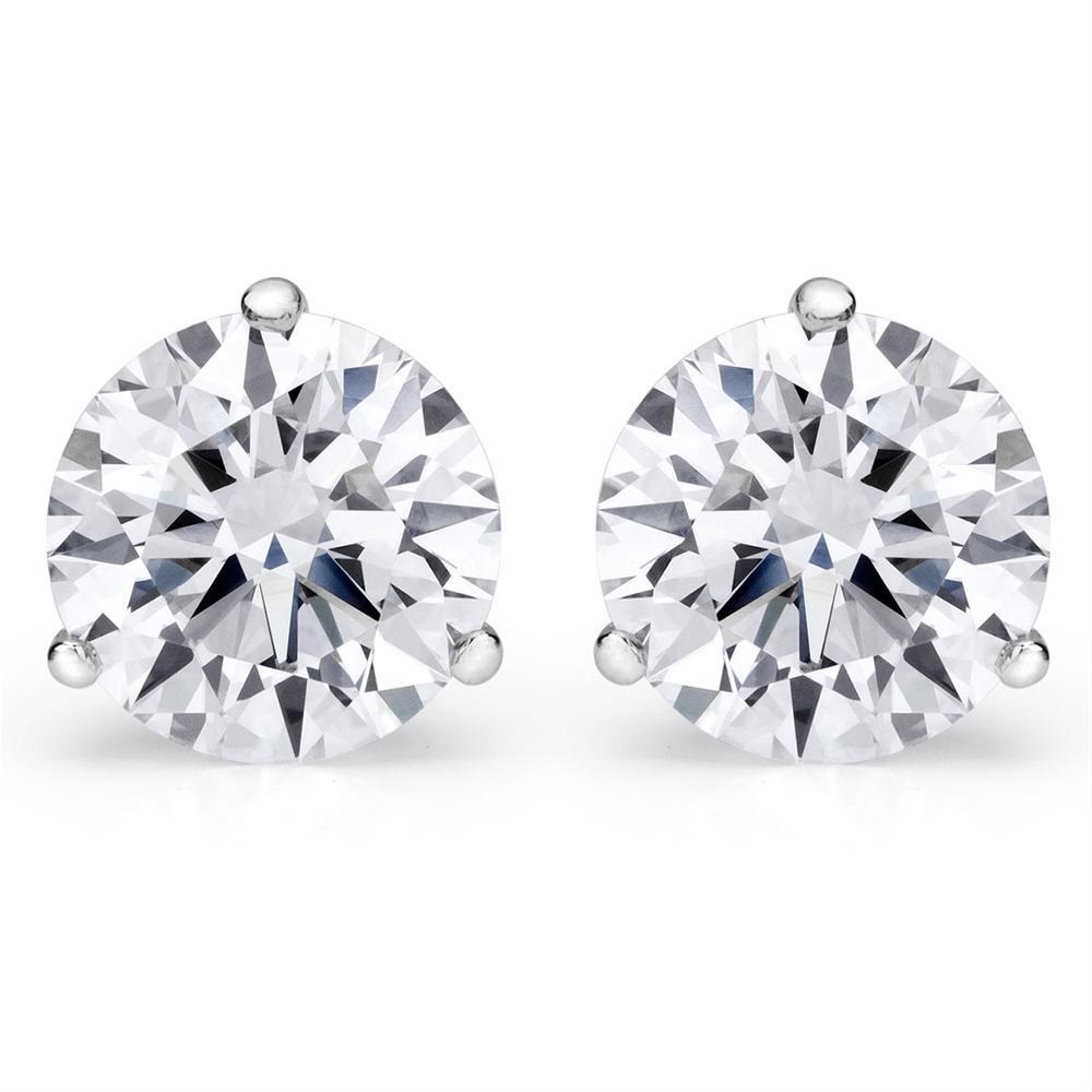 Classic Stud Earrings with 2ctw Round Lab-Grown Diamonds in 14k White Gopld