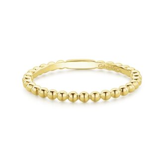 Gabriel & Co Beaded Stackable Ring in 14k Yellow Gold