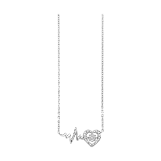 Heartbeat Pendant with 0.02 CTW Diamonds in Sterling Silver