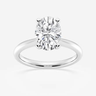 Oval Solitaire Engagement Ring with 1ct Lab Grown Diamond in 14k White Gold