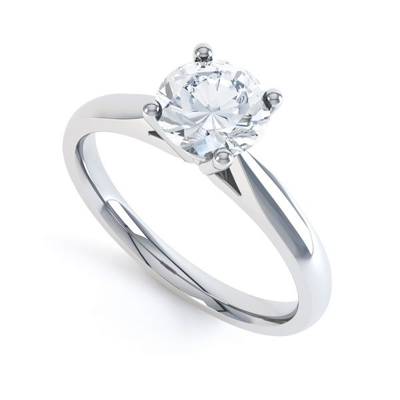 Solitaire Engagement Ring with 1.5ct Round Lab Grown Diamond in 14k White Gold