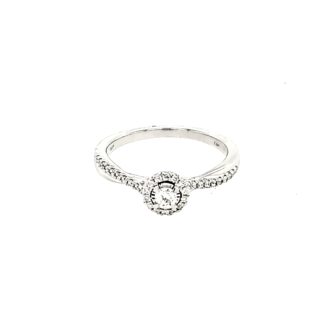 Halo Engagement Ring with .25ctw Round Diamonds in 14k White Gold