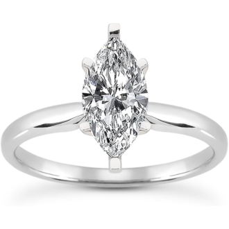 14K White Gold Engagement Ring with .45CTW Marquise Diamond